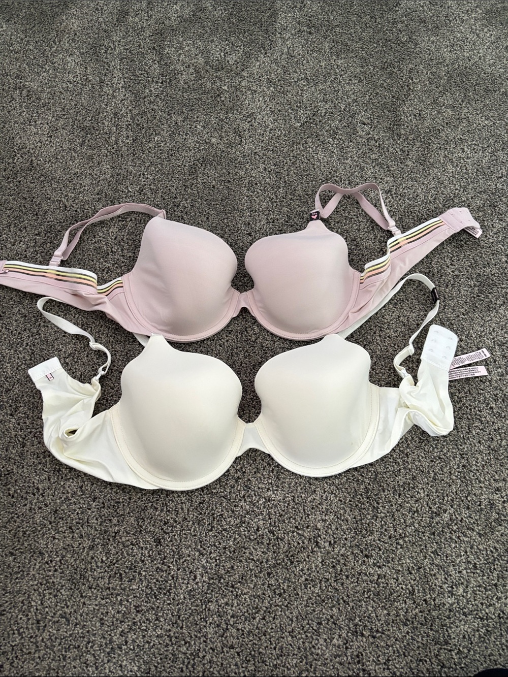 Victoria's Secret Light Pink & Ivory Padded T-Shirt Bras